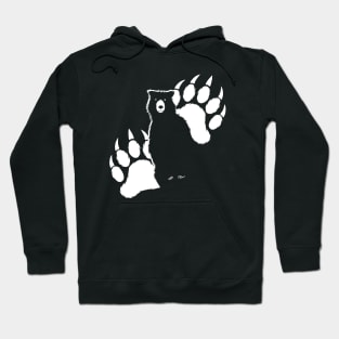 Grizzly bear silhouette and paws Hoodie